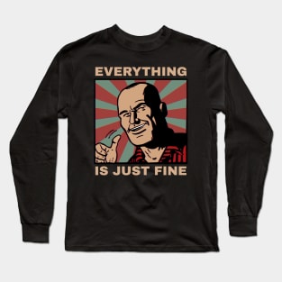 Everything is Just Fine Comic Pop Art Dad Long Sleeve T-Shirt